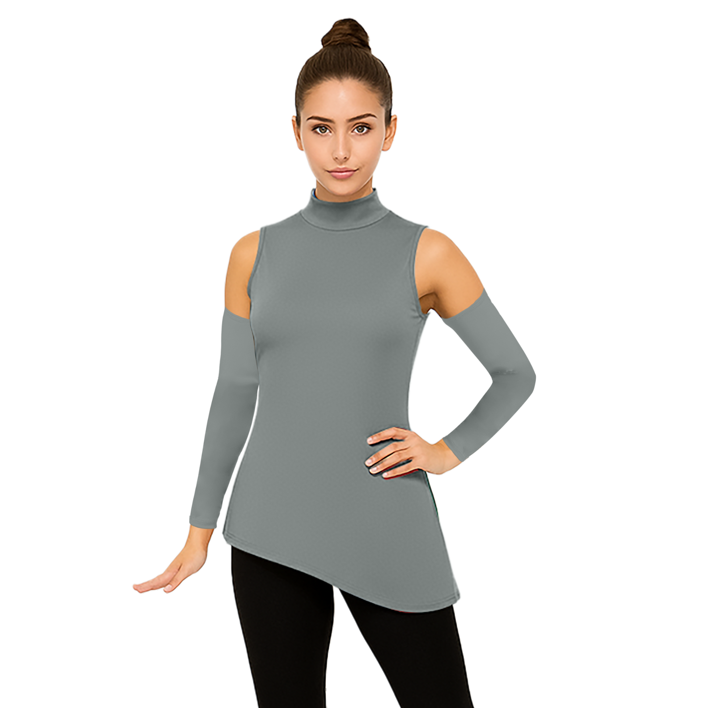 Print-n-Go! Sleeveless Mock Neck Tunic with Gloves