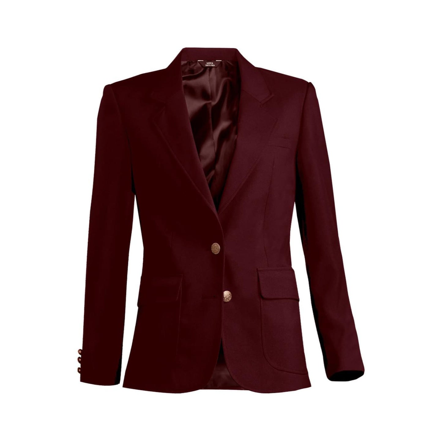 Ladies Essential Polyester Burgundy Blazer