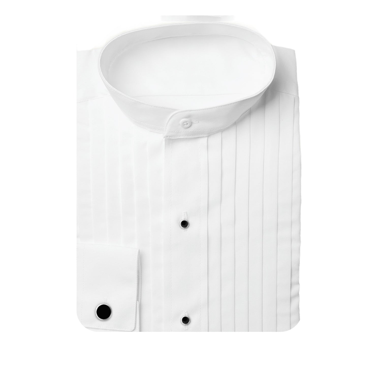 Henry Segal Mens 1/2 Pleat Banded Collar Tuxedo Shirt