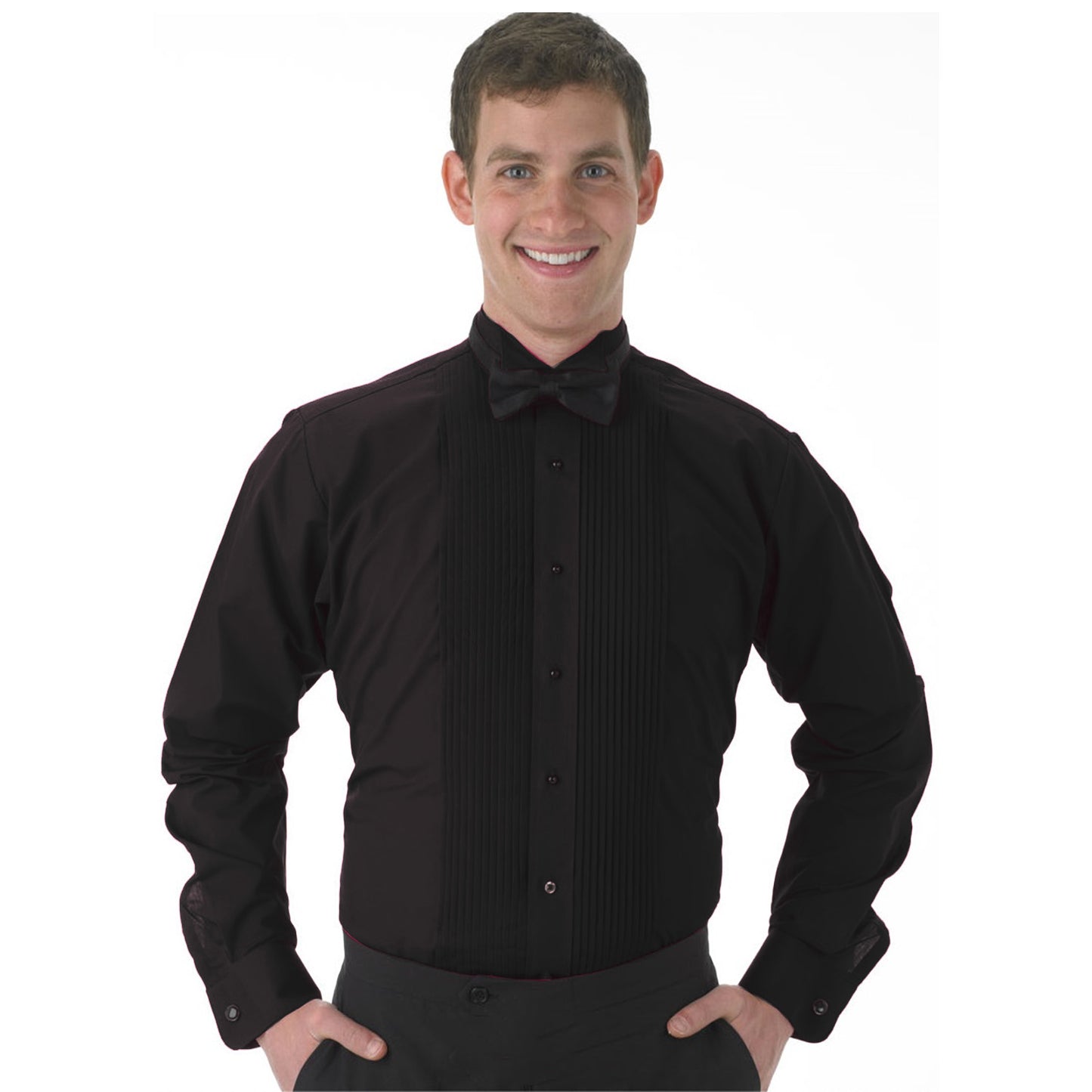 Colored Wingtip Pleated Tuxedo Shirt
