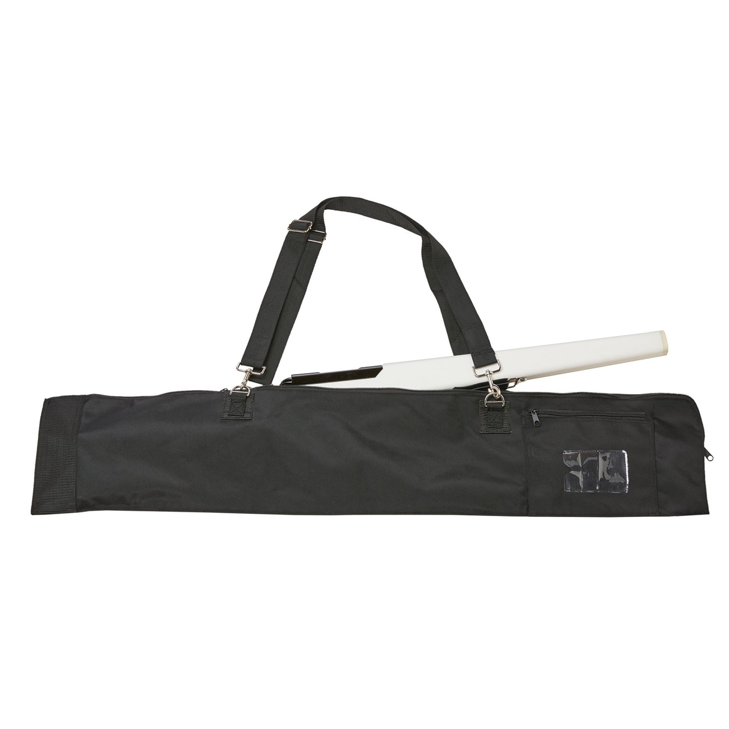 Vivace Premium Rifle‑Sabre Bag in black 1680‑denier nylon, 43″ long, with reinforced ends, adjustable padded shoulder strap, top carry handles, full‑length zipper closure, and clear ID window—designed to protect single rifle or saber