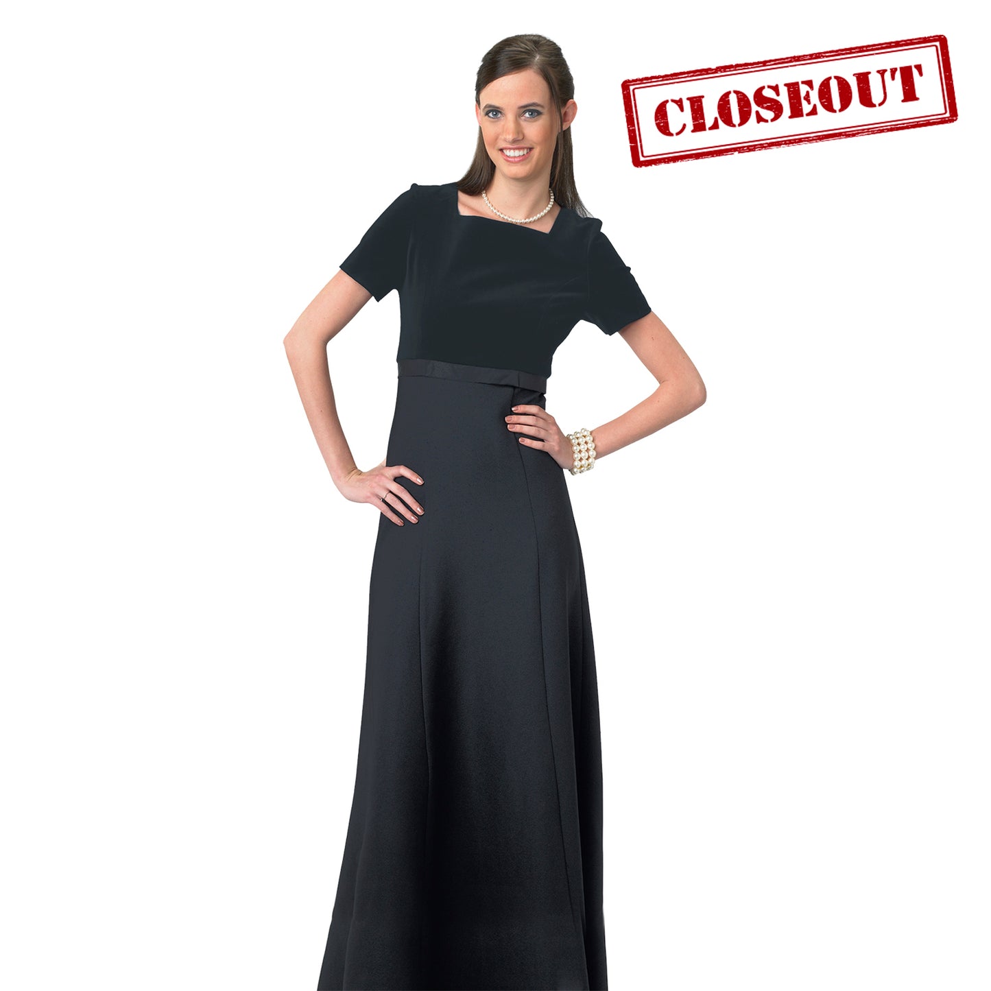 Empire Waist Square Neck Cap Sleeve Dress