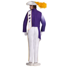 Person wearing a purple and white uniform with 'UNI' on a white background