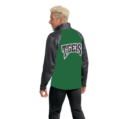 S-Line Paneled Jacket person wearing a green and black jacket with 'TIGERS' text on the back. The jacket has a quilted design.