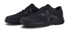 Front/top view of Crossover shoe displaying closed-lace vamp, reinforced toe box, and padded tongue for clean appearance and support in parade formations
