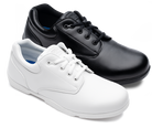 Same silhouette —
everything else, just hits different.
Our flagship Super Drillmasters marching band shoe, remolded and upgraded with all-new components from top to bottom for improved fit, feel, and function.

The essentials stayed: rolled heel, flex channel, split sole, Achilles notch. Wearability and durability are a whole new game.

We slashed the weight while boosting flex and grip with a new low-profile thermal rubber outsole. Then we amped the shock absorption and rebound with high-density memory fo