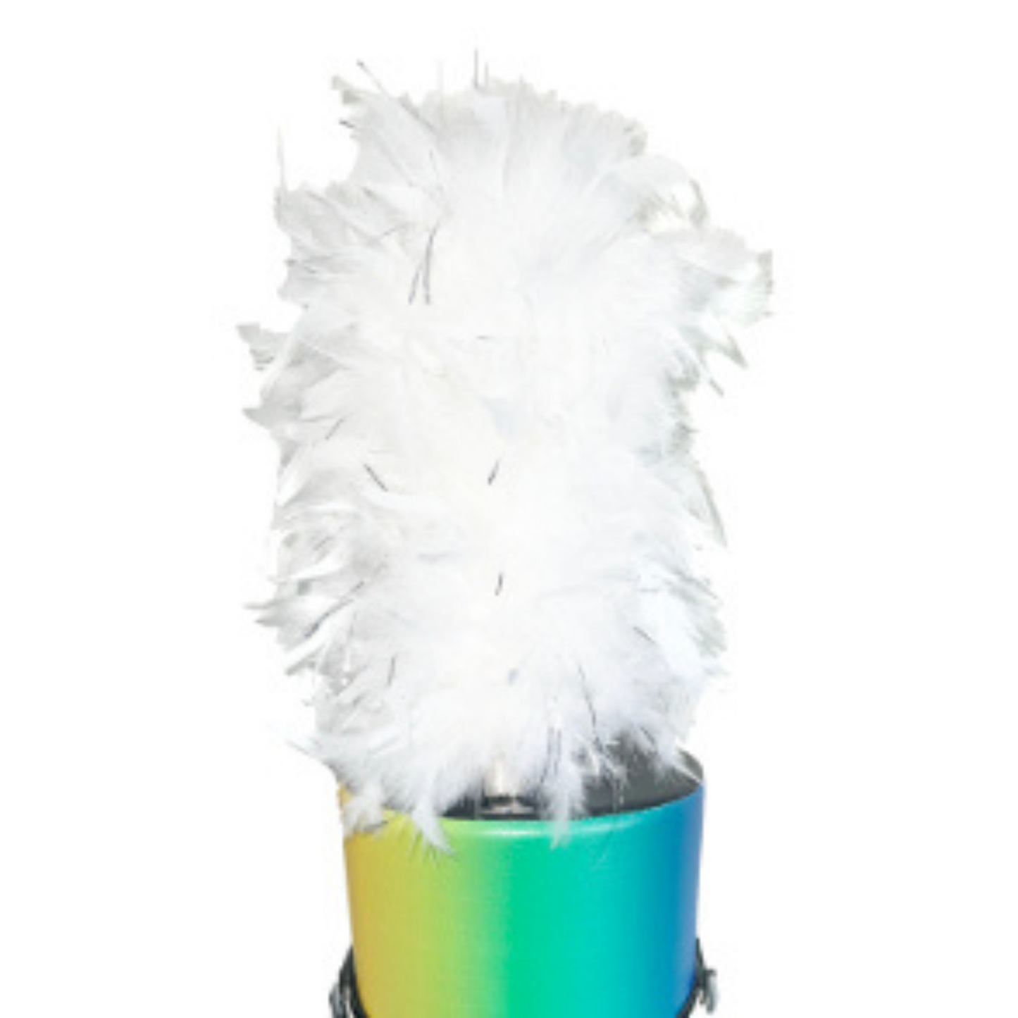 IN-STOCK White 14" French Upright, Extra Full Plume with Mylar