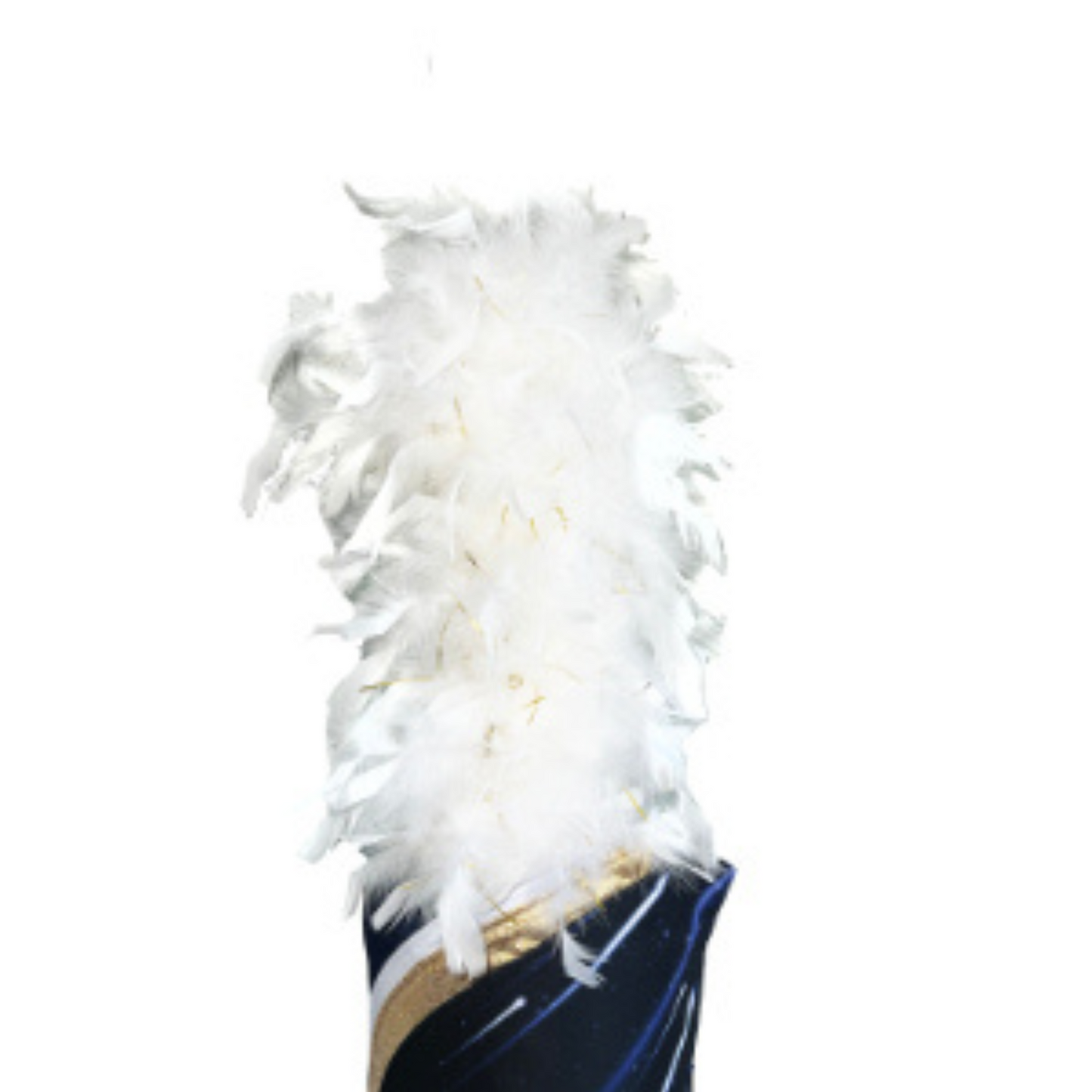 IN-STOCK White 14" French Upright, Extra Full Plume with Mylar