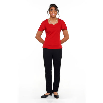 Amelia Blouse - Flutter Sleeve Sweetheart Neckline