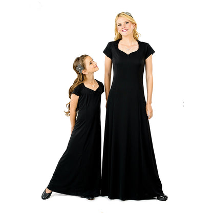 Melissa Dress - Heart Shaped Neckline Short Sleeve (Adult & Youth)