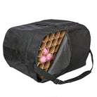 ivace Deluxe plume bag opened to reveal multiple colorful plumes—interior padded shell and zippered closure visible, showing capacity and protection