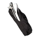 Black StylePlus equipment bag made of durable nylon with reinforced handles and a detachable padded shoulder strap; features full-length U-shaped zipper top opening and sturdy rectangular base—designed for carrying band gear, percussion mallets, or coach accessories
