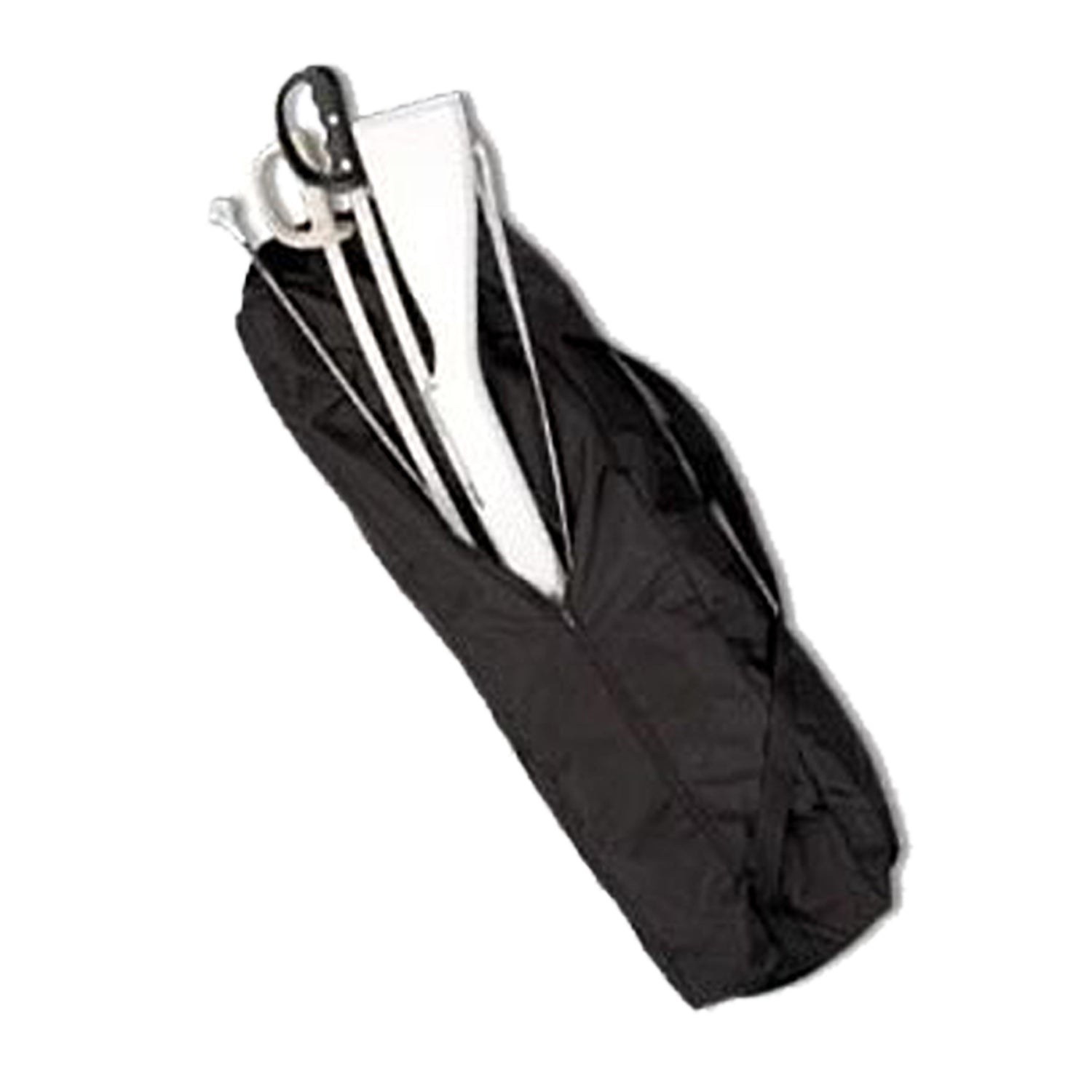 Black StylePlus equipment bag made of durable nylon with reinforced handles and a detachable padded shoulder strap; features full-length U-shaped zipper top opening and sturdy rectangular base—designed for carrying band gear, percussion mallets, or coach accessories