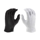 Back-of-hand view of StylePlus Sure-Grip glove highlighting smooth polyester knit across knuckles, full-finger coverage, and comfortable stretch fitClose-up of StylePlus Sure-Grip glove palm showing silicone grip dots covering fingers and palm with elastic-bound wrist cuff