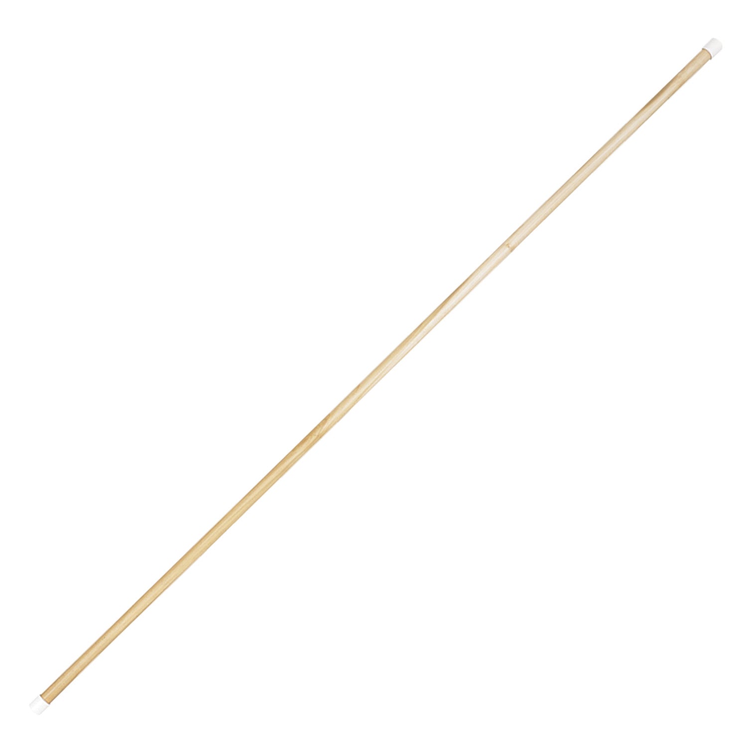 Six‑foot natural ash wood flag pole with lacquered finish and white end caps—straight, smooth 1″ diameter staff ideal for color guard or ceremonial flag display