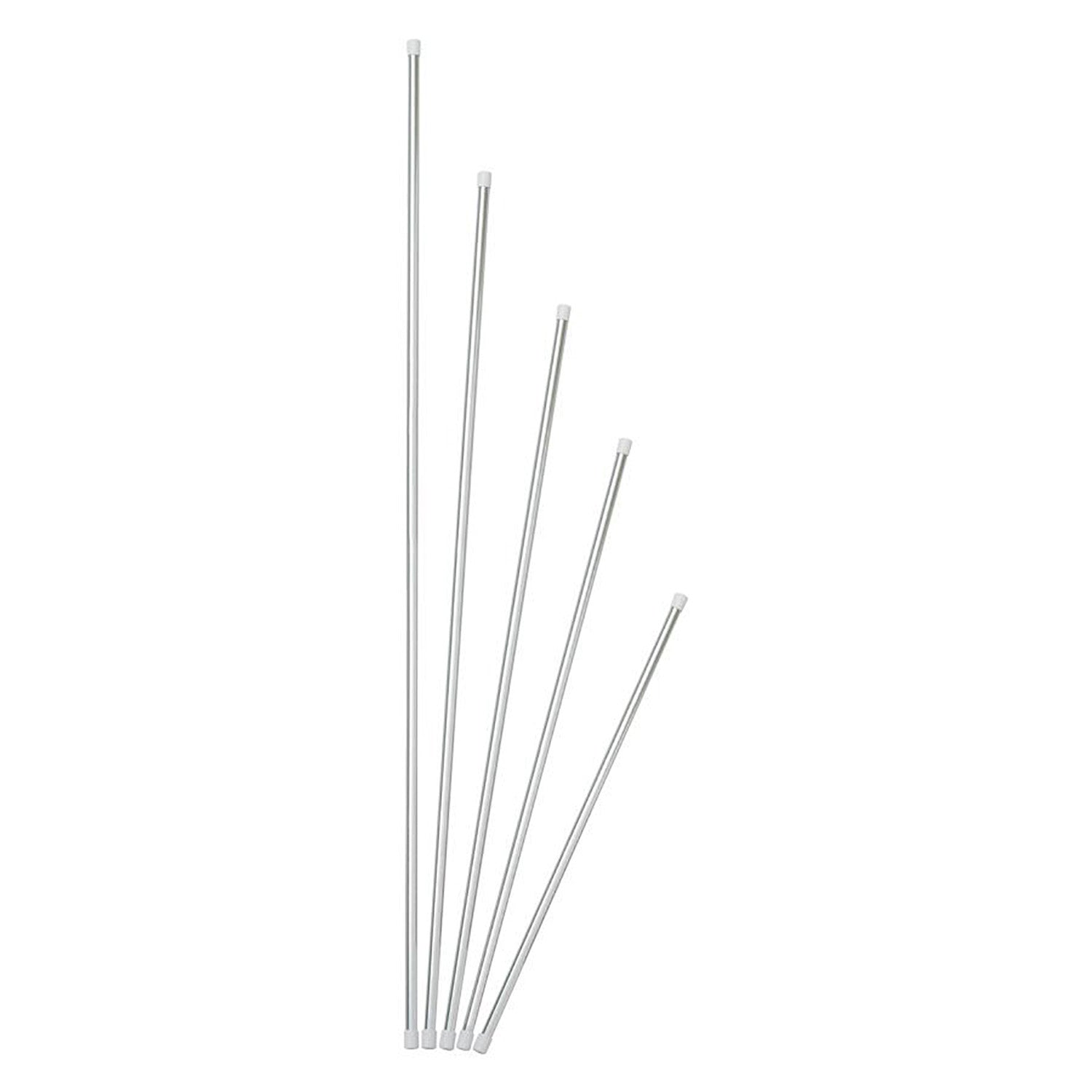 Sleek silver ultra-lightweight flag pole made from anodized aluminum, approximately 1″ in diameter, with a smooth finish and capped end—designed for single-piece indoor or color guard flag use.