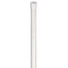 Close-up of a single white fiberglass pole with a smooth black rubber end cap—showing capped ends that protect fabric and secure fit for flag mounting