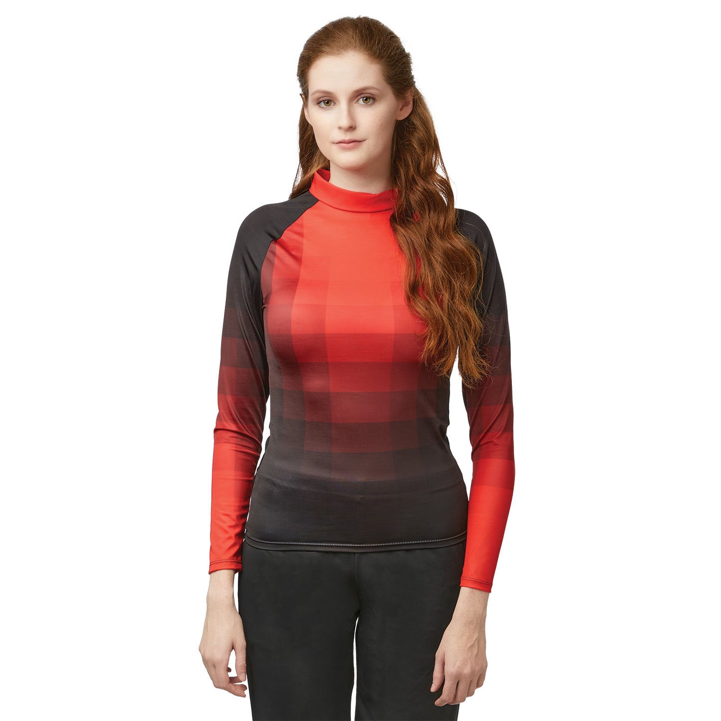 Vivace Digital Shirt - Compression Fit with mock neck, raglan long sleeves