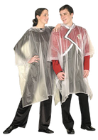 StylePlus hooded poncho in solid color laid flat, showing formed hood, full-length knee or mid-calf cut, and front center seams.