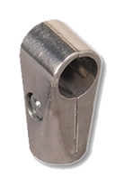 Silver metal T‑Pole connector with three 1″‑diameter tube sockets and a central set screw—designed to securely join a crossbar to an upright color‑guard or banner pole.