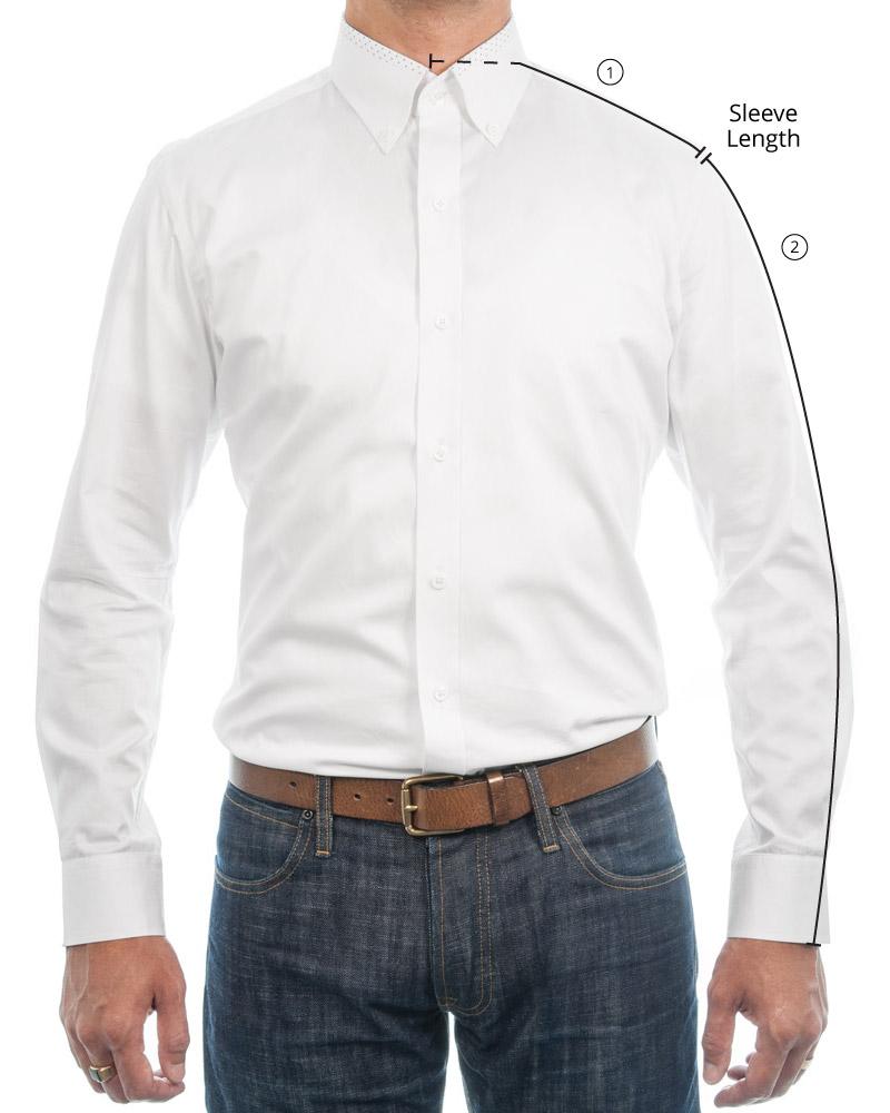White Wingtip Pleated Shirt