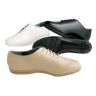 Dinkles Stinger color guard shoe in black (or white or nude) with split‑sole design, mesh and synthetic upper, lace‑up closure, padded collar, and low-profile dance sole